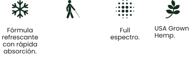 USA Grown  Hemp. Fórmula refrescante con rápida absorción.  Full espectro.